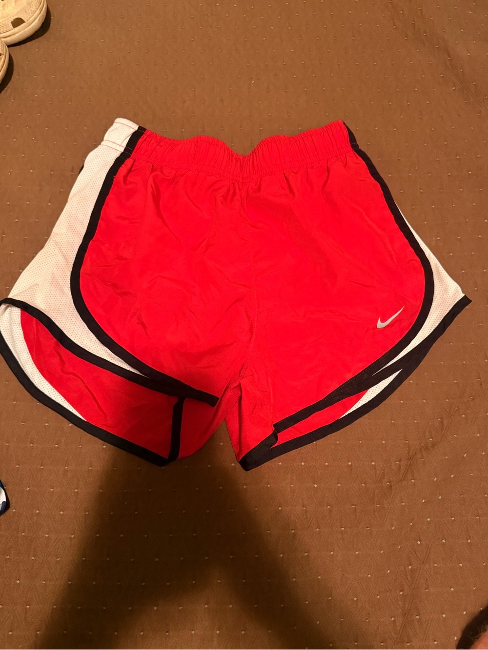 Nike Women's Bright Red Running Shorts with Black & White Trim